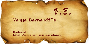 Vanya Barnabás névjegykártya